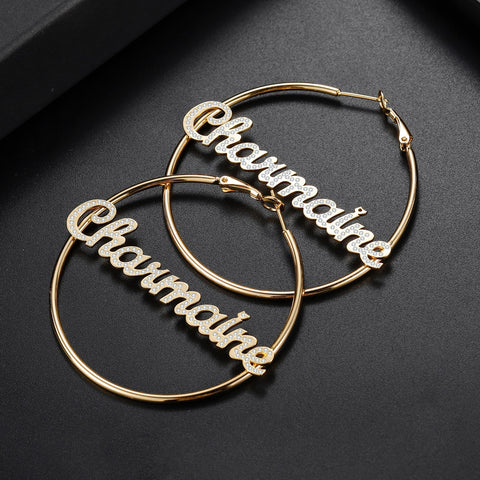 Charmaine Hoop Name Earrings