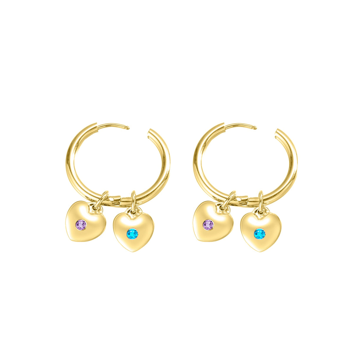 Birthstone Sweet Heart Earrings