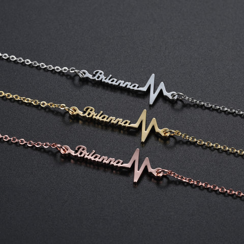 Brianna Heartbeat Name Bracelet