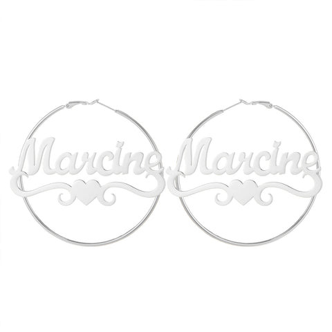 Marcine Name Hoop Earrings