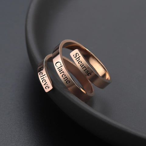 Twisted Three Name Ring