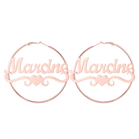 Marcine Name Hoop Earrings