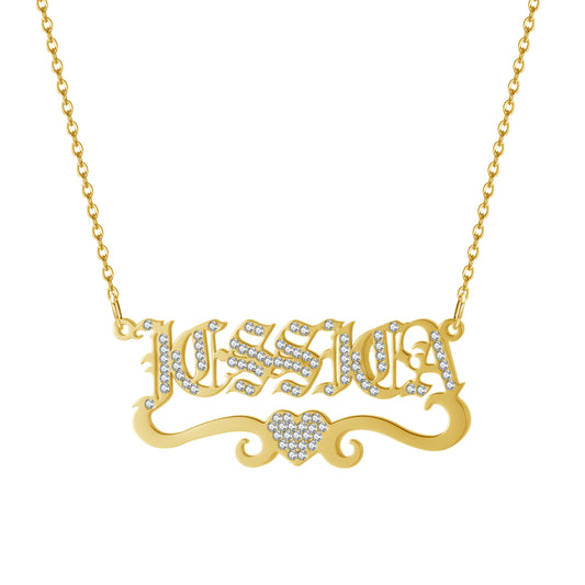 Jessica Vintage Nameplate Necklace