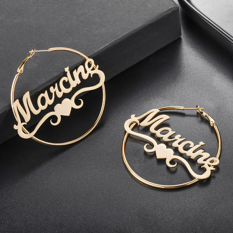 Marcine Name Hoop Earrings