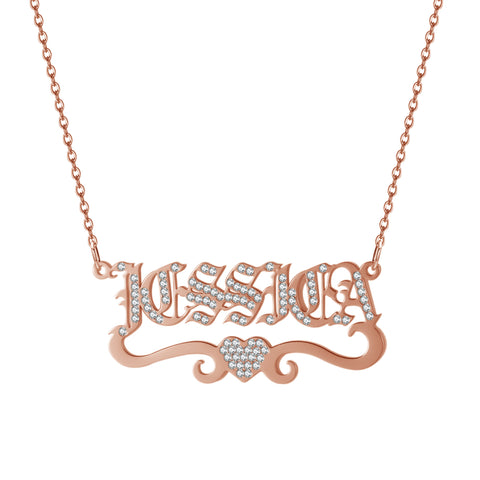 Jessica Vintage Nameplate Necklace