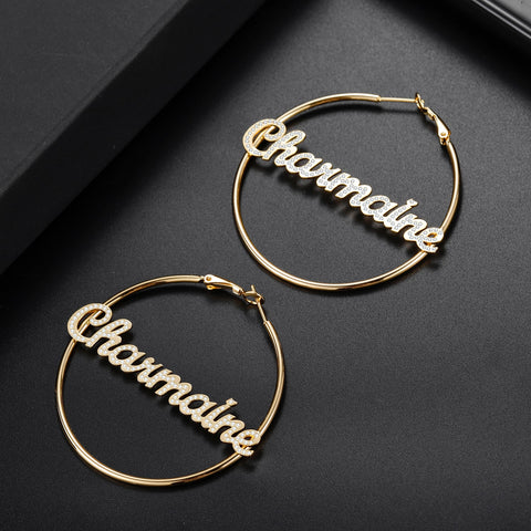 Charmaine Hoop Name Earrings