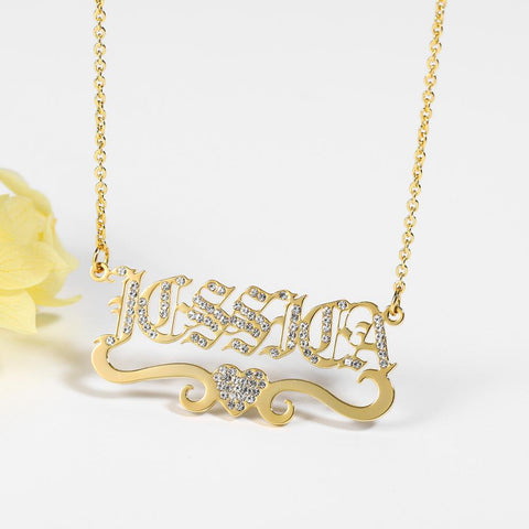 Jessica Vintage Nameplate Necklace