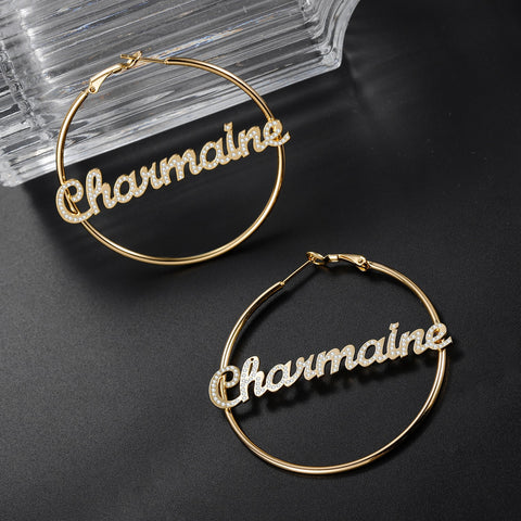 Charmaine Hoop Name Earrings