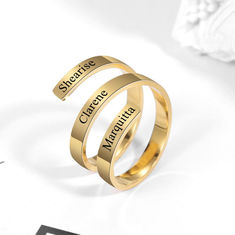 Twisted Three Name Ring