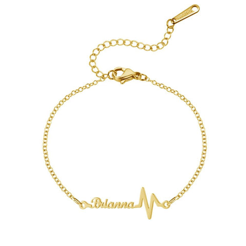 Brianna Heartbeat Name Bracelet