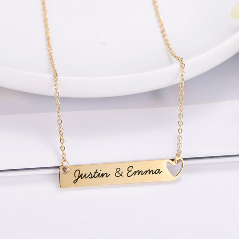 Heart Nameplate Necklace