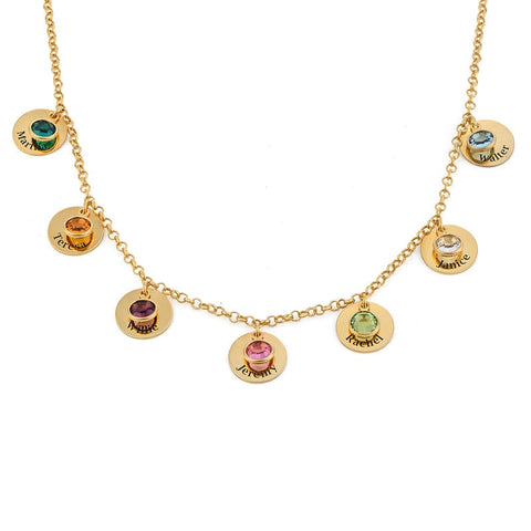 Multi-Name Birthstone Charm Necklace