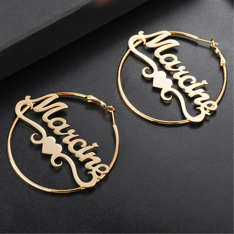 Marcine Name Hoop Earrings