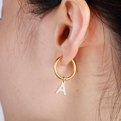 Initial Hoop Earrings