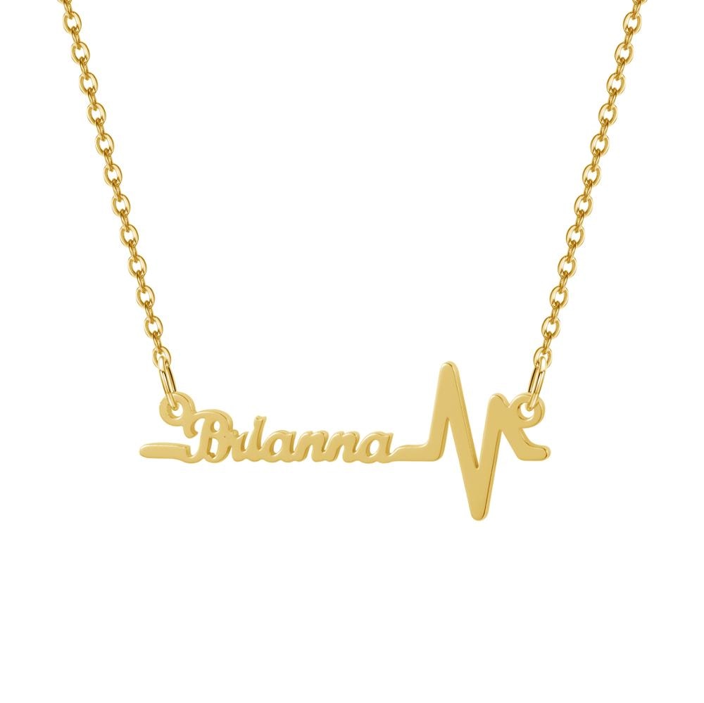 Brianna Heartbeat Name Necklace