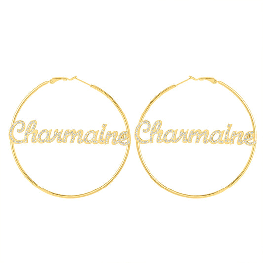 Charmaine Hoop Name Earrings