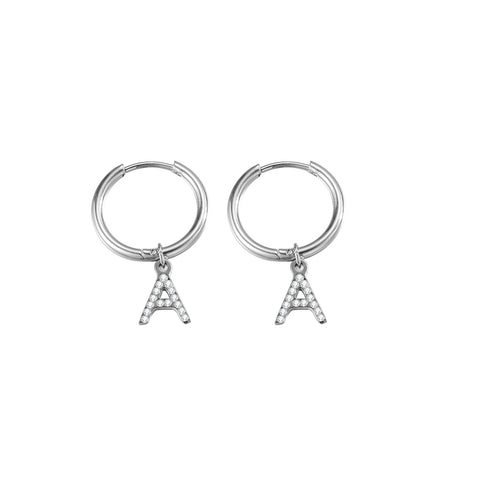 Initial Hoop Earrings