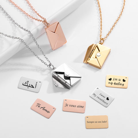 Love Letter Envelope Personalized Necklace