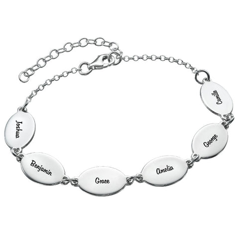 Oval Charm Multi-Name Bracelet