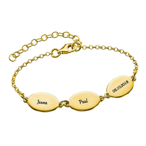 Oval Charm Multi-Name Bracelet