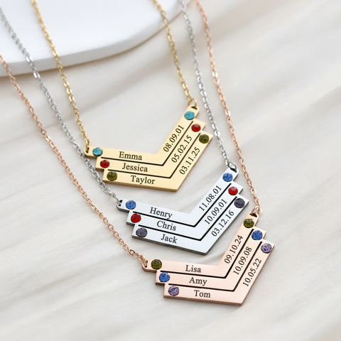 Sophia Multi-Name Birthstone Necklace