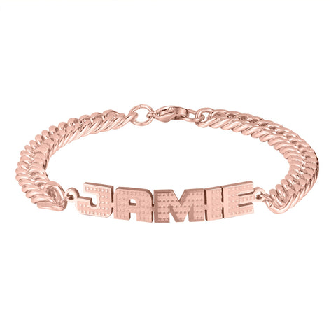 Jamie Cuban Link Name Bracelet