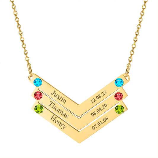 Sophia Multi-Name Birthstone Necklace