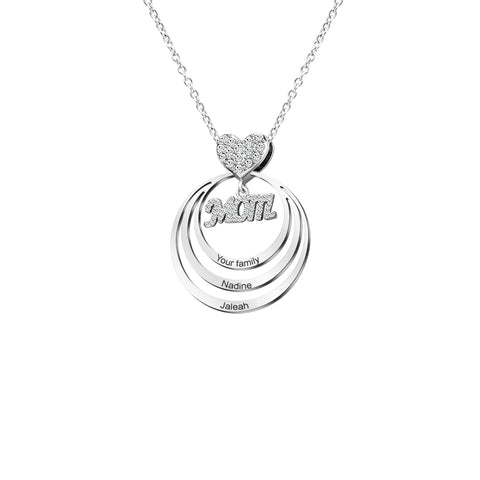 Nadine Heart Charm Multi-Name Mom Necklace