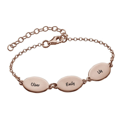 Oval Charm Multi-Name Bracelet