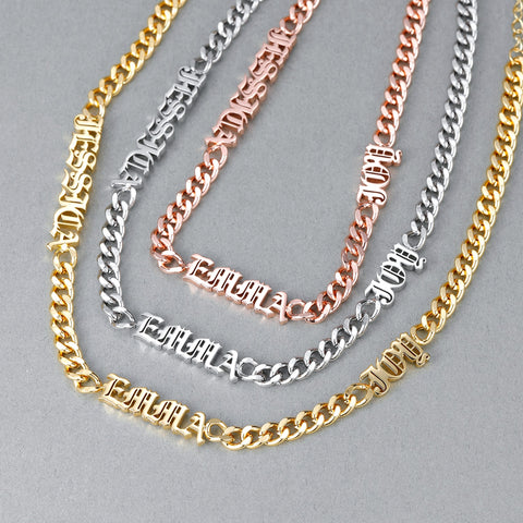 Emma Old English Cuban Link Necklace