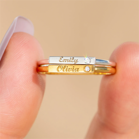 Emily Birthstone Name Ring