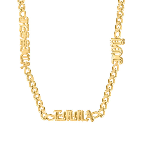 Emma Old English Cuban Link Necklace