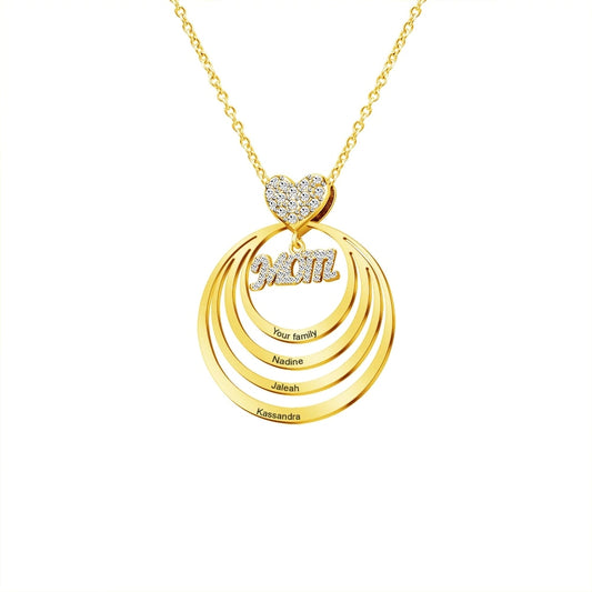 Nadine Heart Charm Multi-Name Mom Necklace