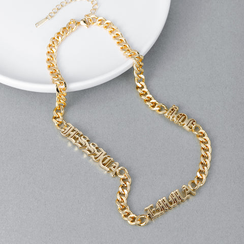 Emma Old English Cuban Link Necklace