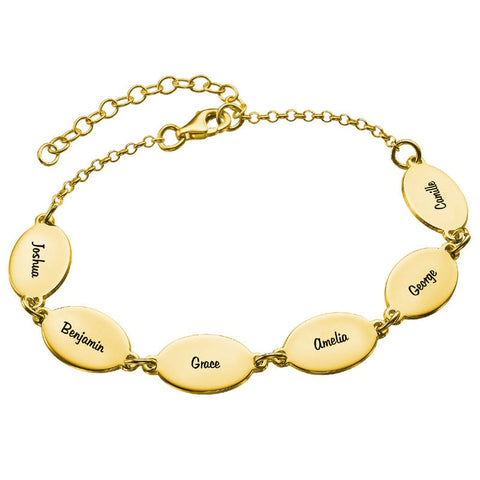 Oval Charm Multi-Name Bracelet